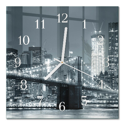 Horloge carrée en verre Pont horizontal