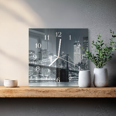 Horloge carrée en verre Pont horizontal