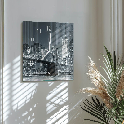 Horloge carrée en verre Pont horizontal