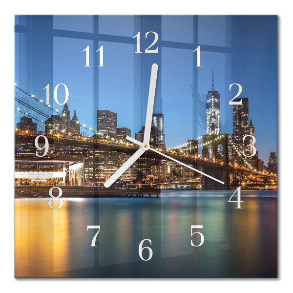 Horloge murale carrée Pont horizontal
