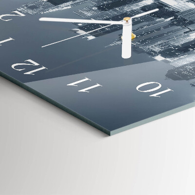 Horloge carrée en verre Horizon nocturne
