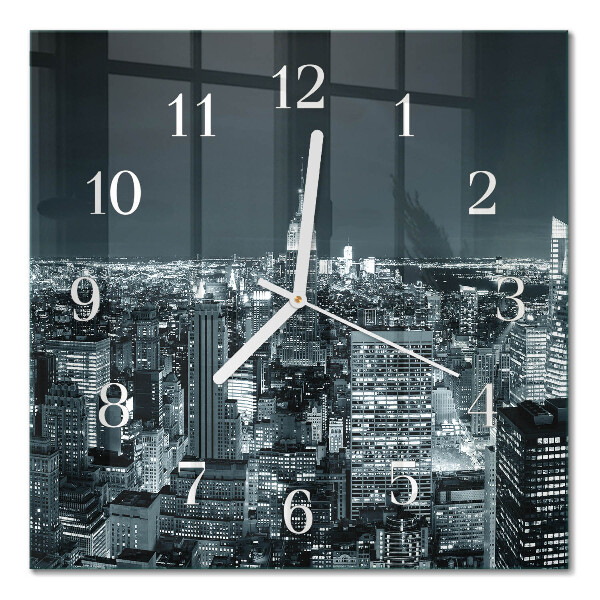 Horloge carrée en verre Horizon nocturne