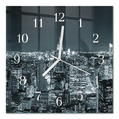 Horloge carrée en verre Horizon nocturne