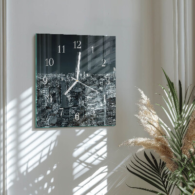 Horloge carrée en verre Horizon nocturne