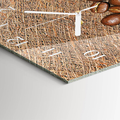 Horloge carrée en verre Café en grains