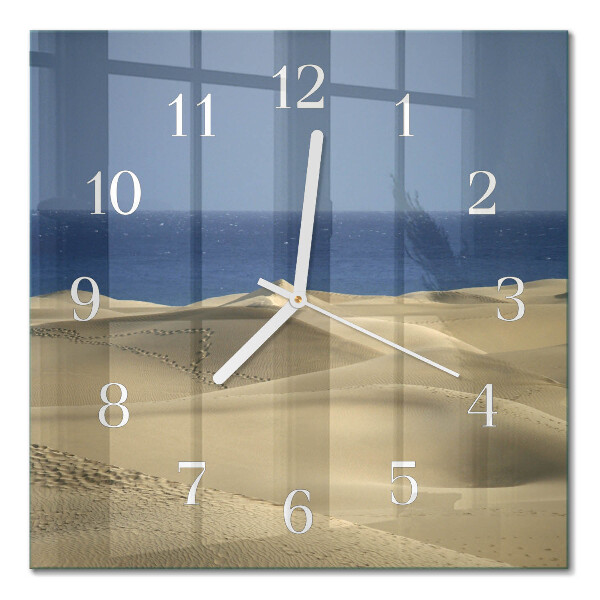 Horloge carrée en verre Dunes côtières