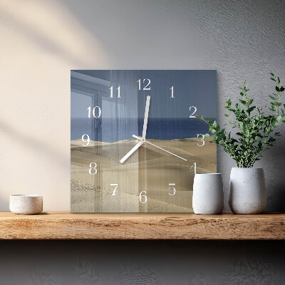 Horloge carrée en verre Dunes côtières