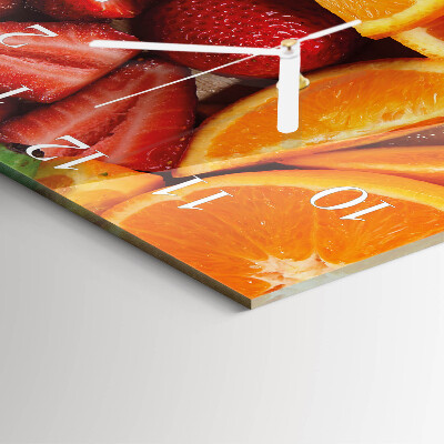 Horloge carrée en verre Fruit