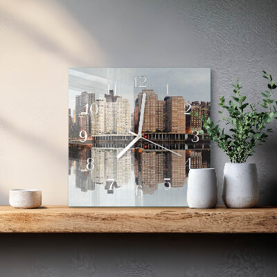 Horloge carrée en verre Horizon