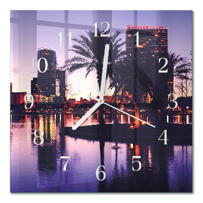 Horloge murale carrée Palmiers en floride