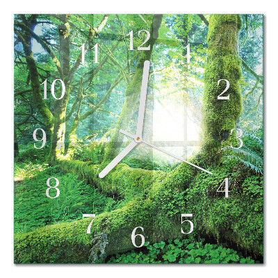Horloge murale carrée Mousse forestière