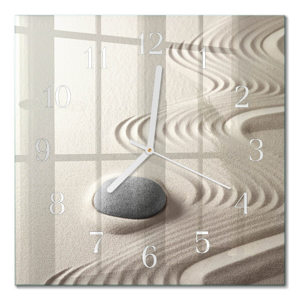Horloge carrée en verre Sable de pierre