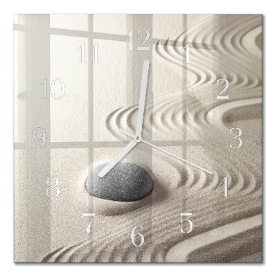 Horloge carrée en verre Sable de pierre