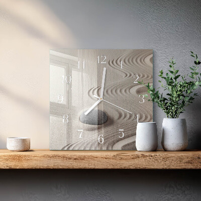 Horloge carrée en verre Sable de pierre