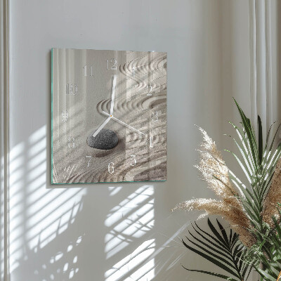 Horloge carrée en verre Sable de pierre