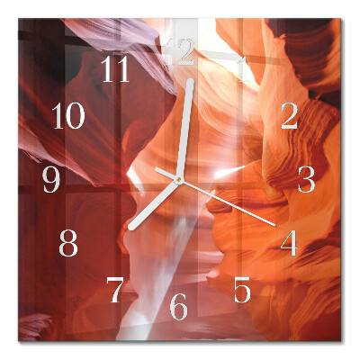 Horloge carrée en verre Grotte