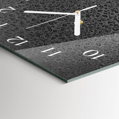 Horloge carrée en verre Gouttes d'eau