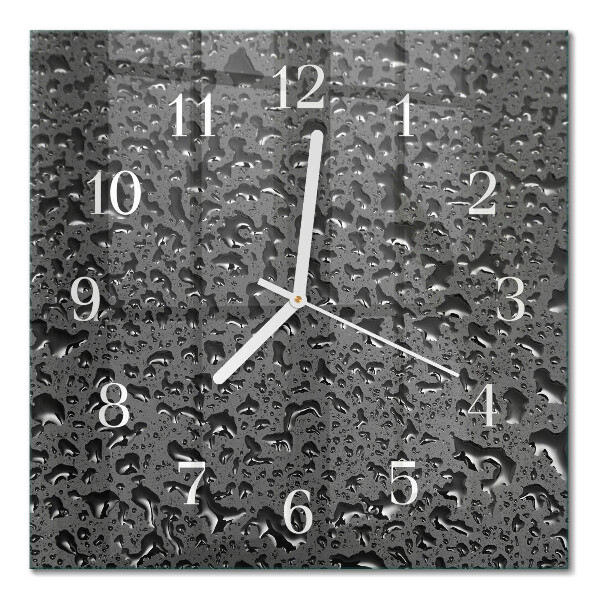 Horloge carrée en verre Gouttes d'eau