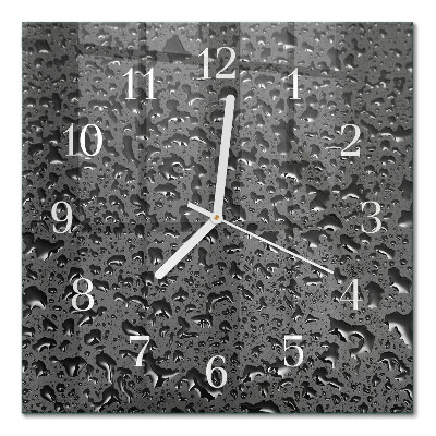 Horloge carrée en verre Gouttes d'eau