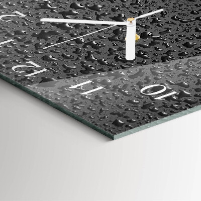 Horloge carrée en verre Gouttes d'eau
