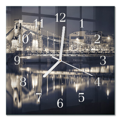 Horloge carrée en verre Pont