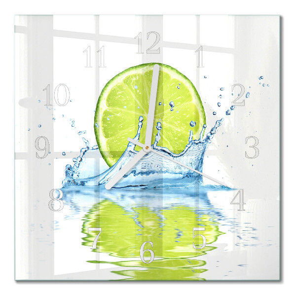 Horloge carrée en verre Eau citronnée