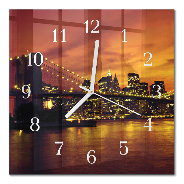 Horloge murale carrée Pont horizontal