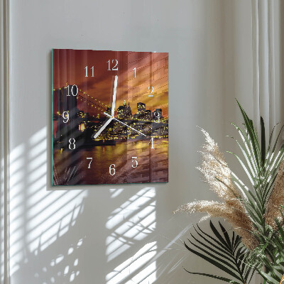 Horloge murale carrée Pont horizontal