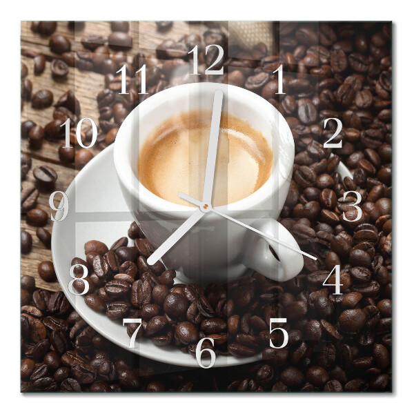 Horloge murale carrée Une tasse de café