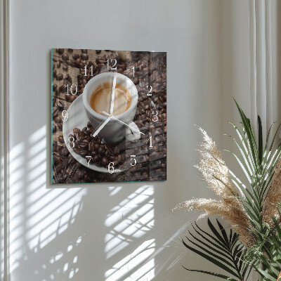 Horloge murale carrée Une tasse de café