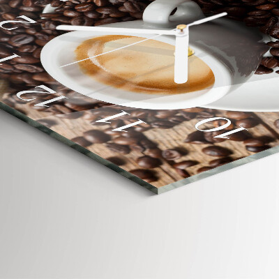 Horloge murale carrée Une tasse de café