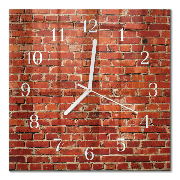 Horloge carrée en verre Mur de briques