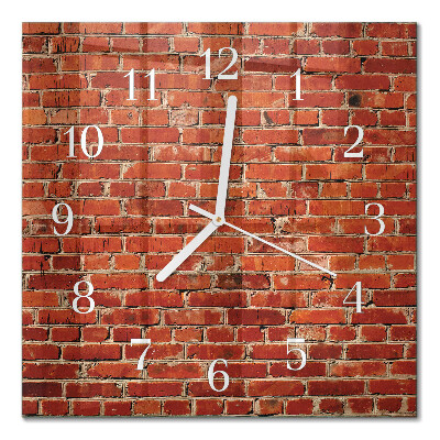 Horloge carrée en verre Mur de briques