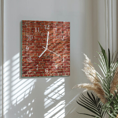 Horloge carrée en verre Mur de briques