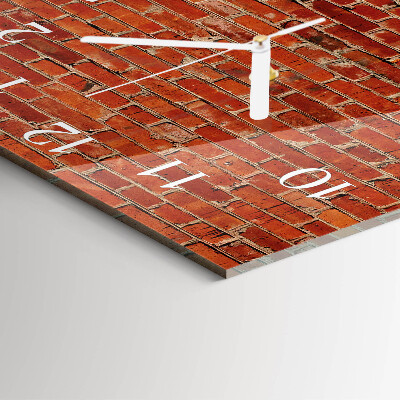 Horloge carrée en verre Mur de briques