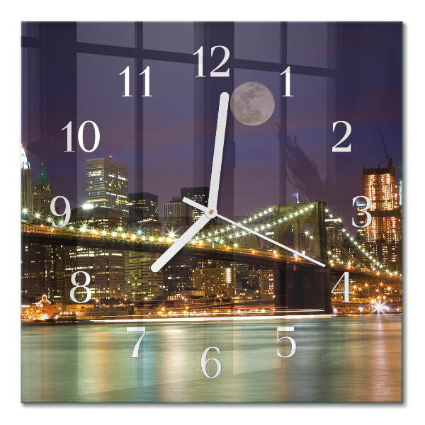 Horloge carrée en verre Pont horizontal