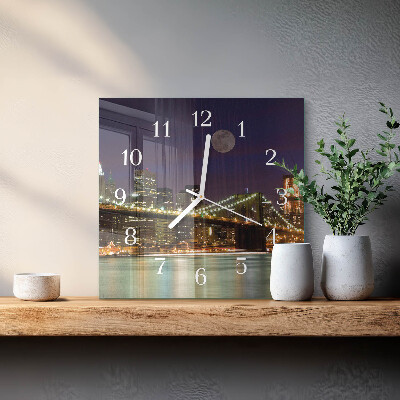 Horloge carrée en verre Pont horizontal