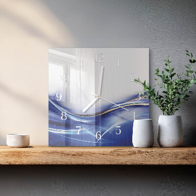 Horloge carrée en verre Lignes abstraites