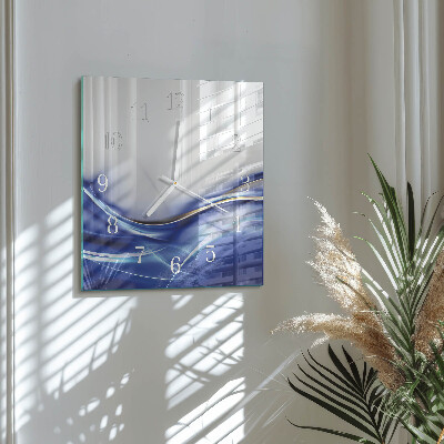 Horloge carrée en verre Lignes abstraites