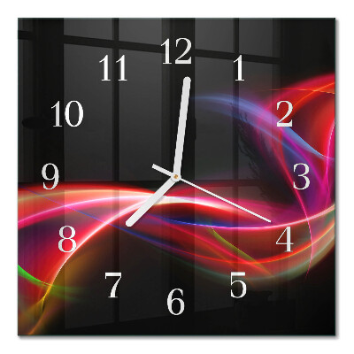 Horloge carrée en verre Lignes abstraites