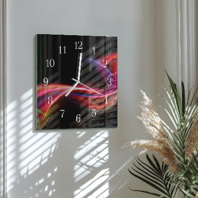 Horloge carrée en verre Lignes abstraites