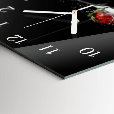 Horloge carrée en verre Fraise