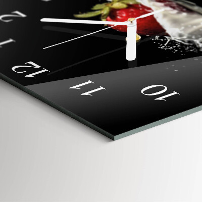 Horloge carrée en verre Fraise