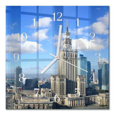 Horloge carrée en verre Varsovie