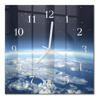 Horloge carrée en verre L'univers de la terre