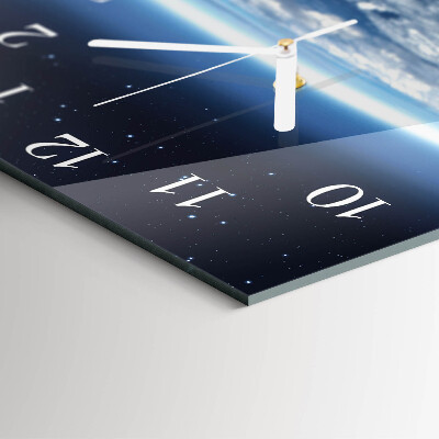 Horloge carrée en verre L'univers de la terre