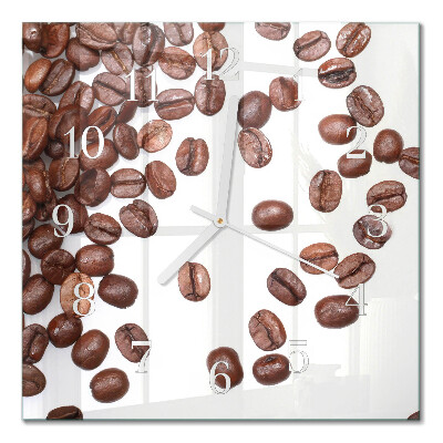 Horloge carrée en verre Café en grains