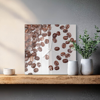 Horloge carrée en verre Café en grains