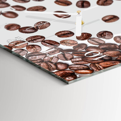 Horloge carrée en verre Café en grains