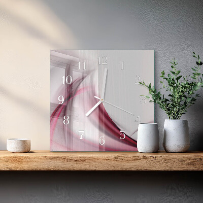 Horloge carrée en verre Lignes abstraites